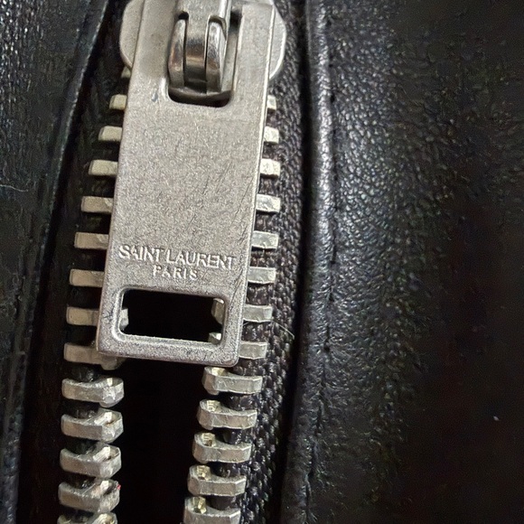 Black Leather Moto Jacket sizs S - Picture 4 of 4